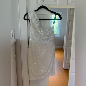 Marciano white sequin cocktail dress